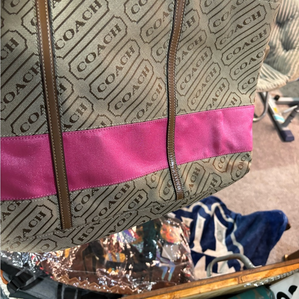 Coach Brown and Pink Tote Bag - Picture 4 of 5